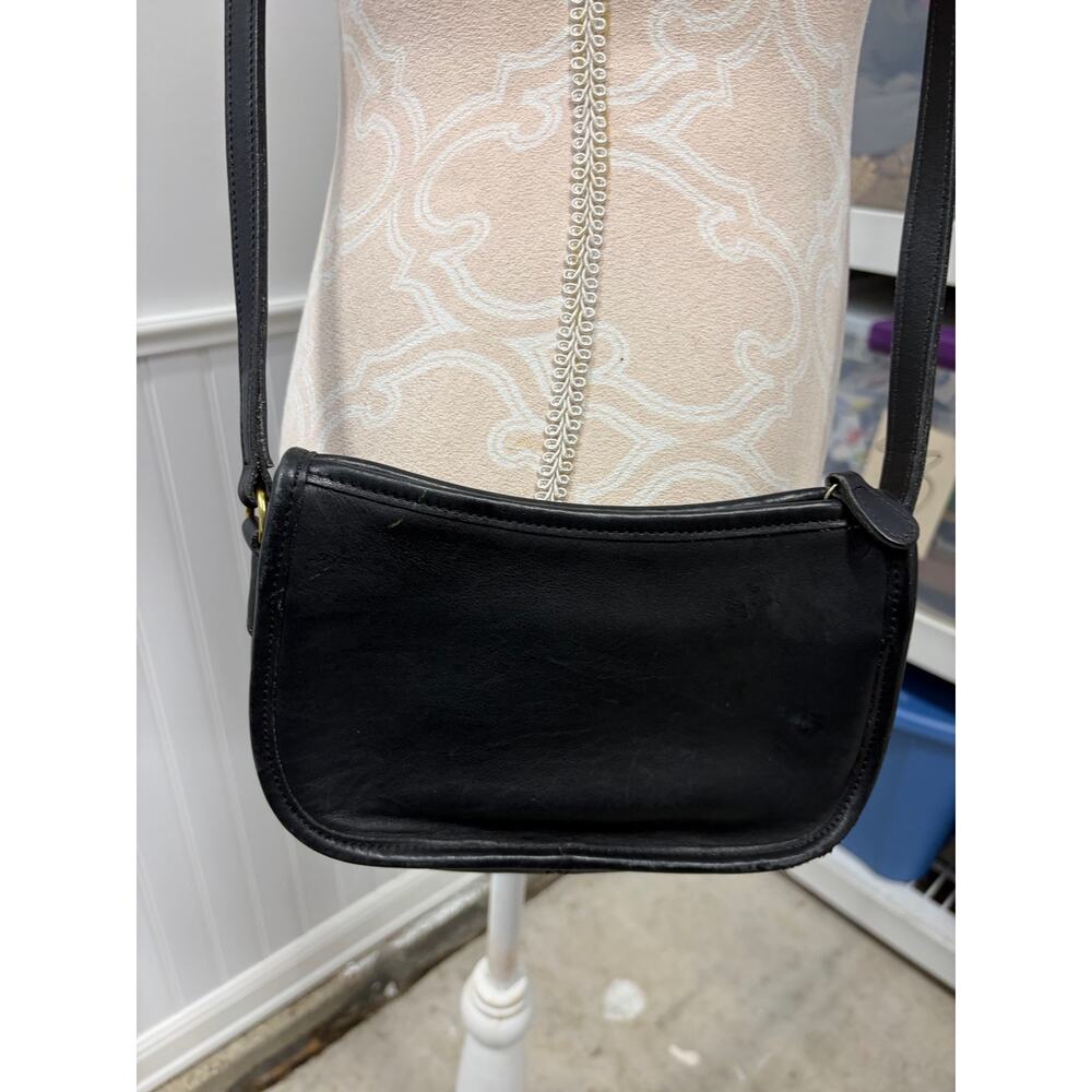 Vintage Coach Wendie 9031 RARE Leather "Wendie Zip" Crossbody Bag Black